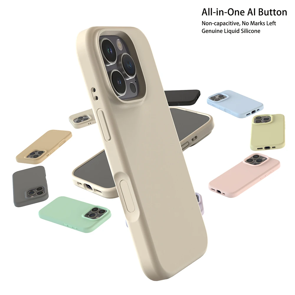 product laudtec slim liquid silicone 3 layers full covered soft gel rubber case cover for iphone 17 pro 2025 for apple magnetic case-5