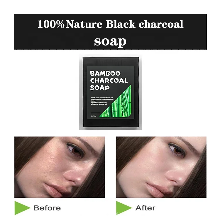 100% натуральное мыло ручной работы с натуральным бамбуковым углем для женщин и мужчин