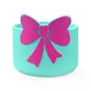 Sky blue cup boots-rose red bow