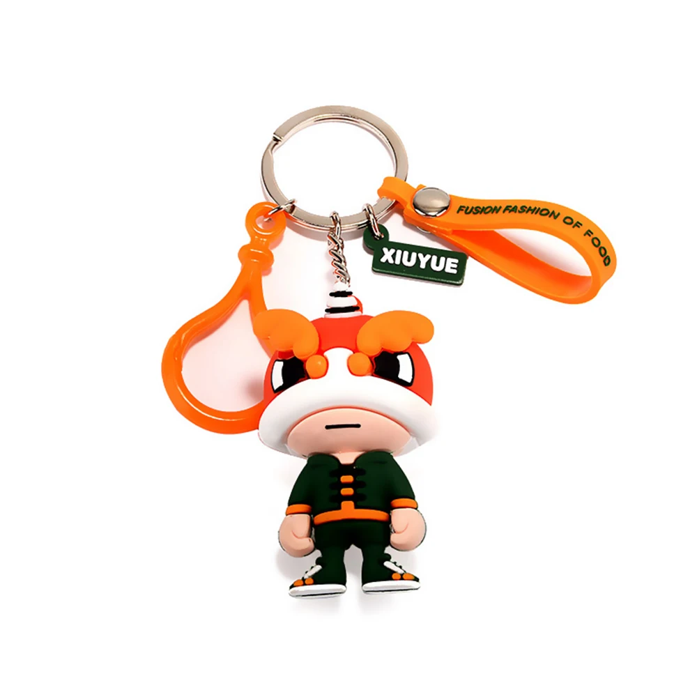 Original Factory Supply Cartoon Soft PVC Keychain Custom Rubber Keychains with Bag Pendant Plastic Material Customizable