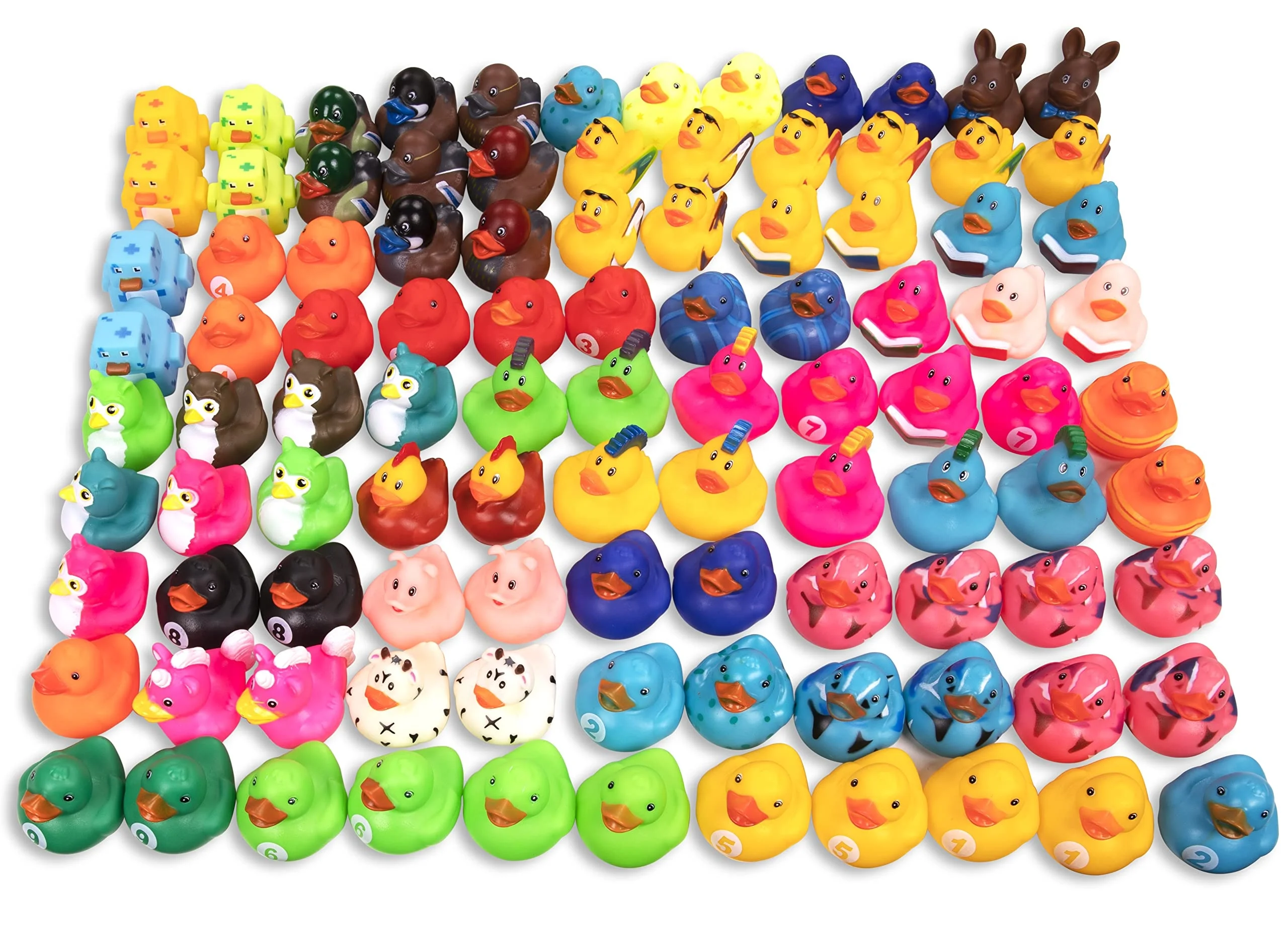 Assorted Rubber Duck With Mesh Bag 100 Rubber Ducks
