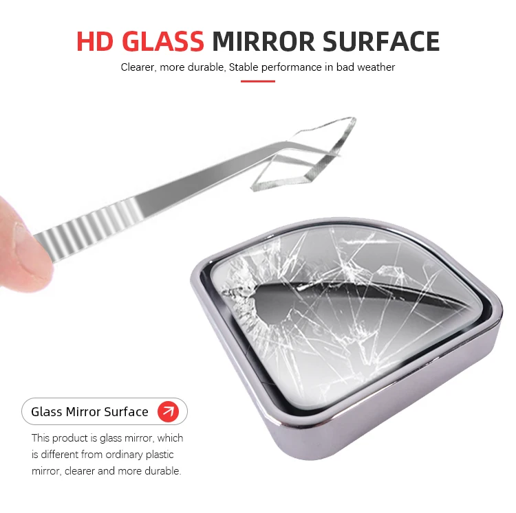 Universal Car Rearview Glass Black Adjustable Blind Spot Mirror for Car