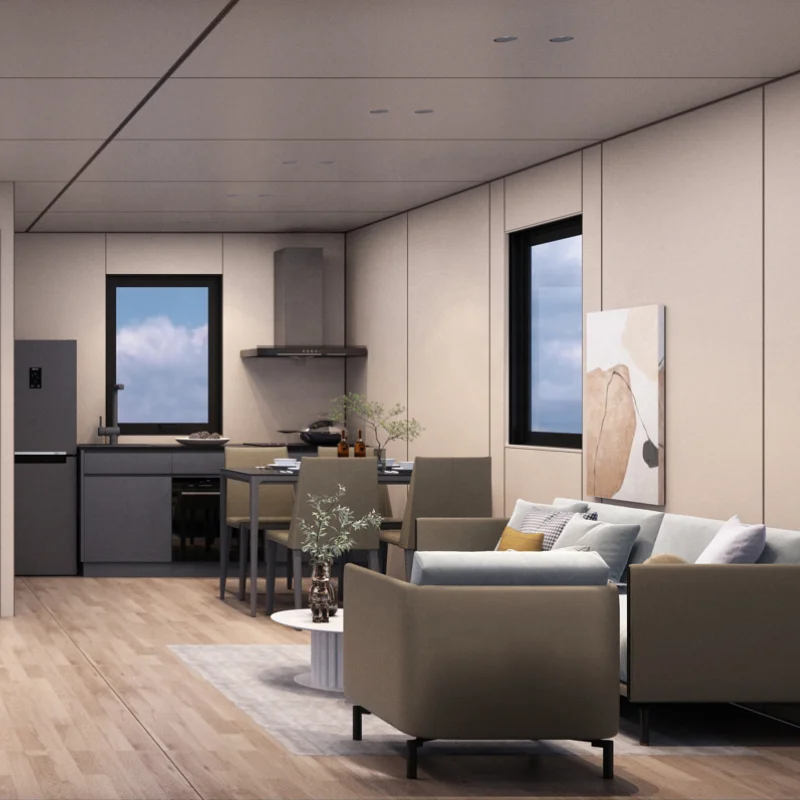 Fast Delivery Modular Prefab 20ft Expandable Modern Steel Container House Tiny Home with Three Rooms Great Space Use