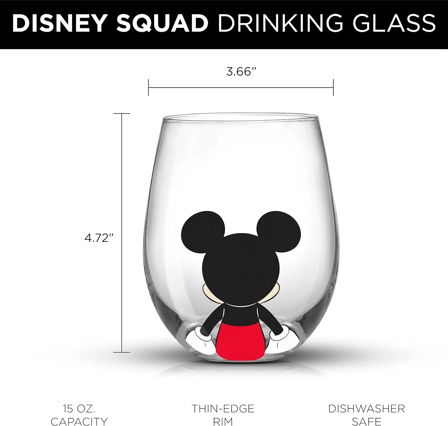 Mickey Mouse Squad Collection Tumblers 15oz Stemless Wine Glasses