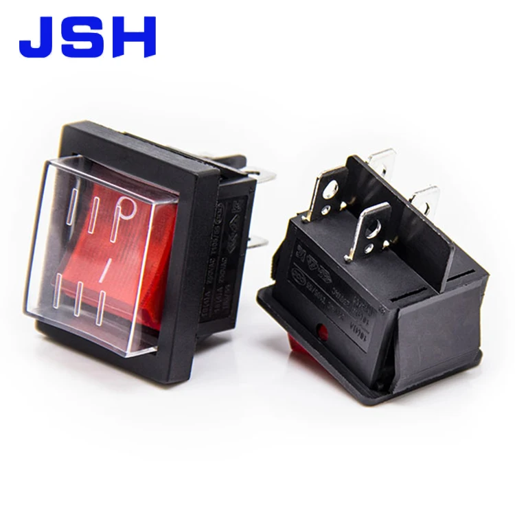 KCD4 DPST ON-OFF 4 Pin Rocker Boat Red Green  Color Switch 15A/20A AC 250V/125V