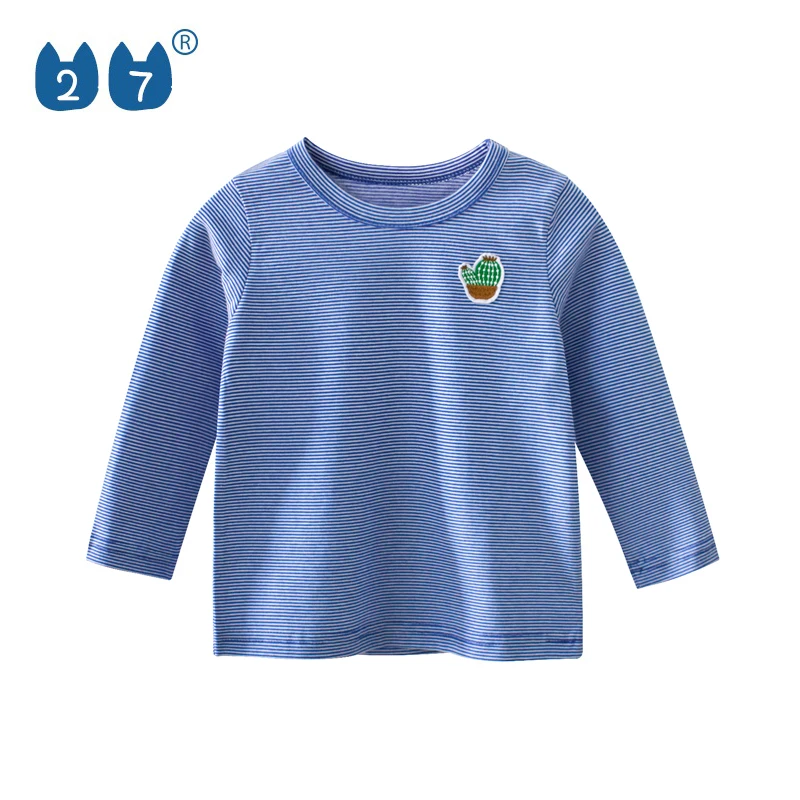 Модные Повседневные хлопковые футболки с длинными рукавами хорошего качества для маленьких мальчиков