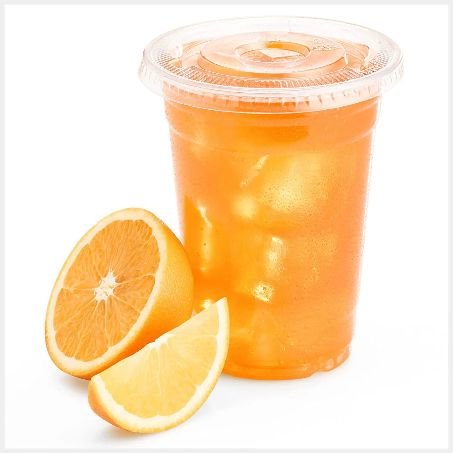 Plastic Packaging Disposable PET Clear Cups With Flat Lids Cold Beverage Takeaway Iced Coffee Latte Juice Tea Bottle 16 oz 500ml