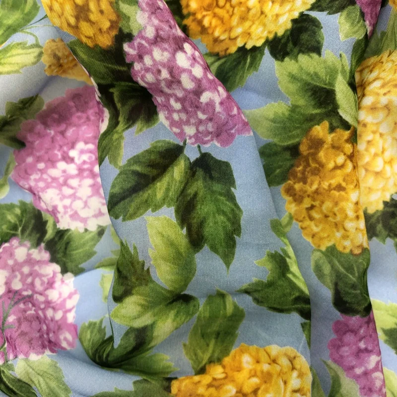 100 вискоза принт из искусственного шелка challis 50D ткань Жоржетта для платья