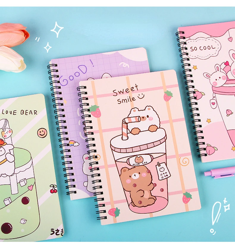 Cartoon Girl A5 Coil Book 60 Sheets Notebook Student Notebook Book ...