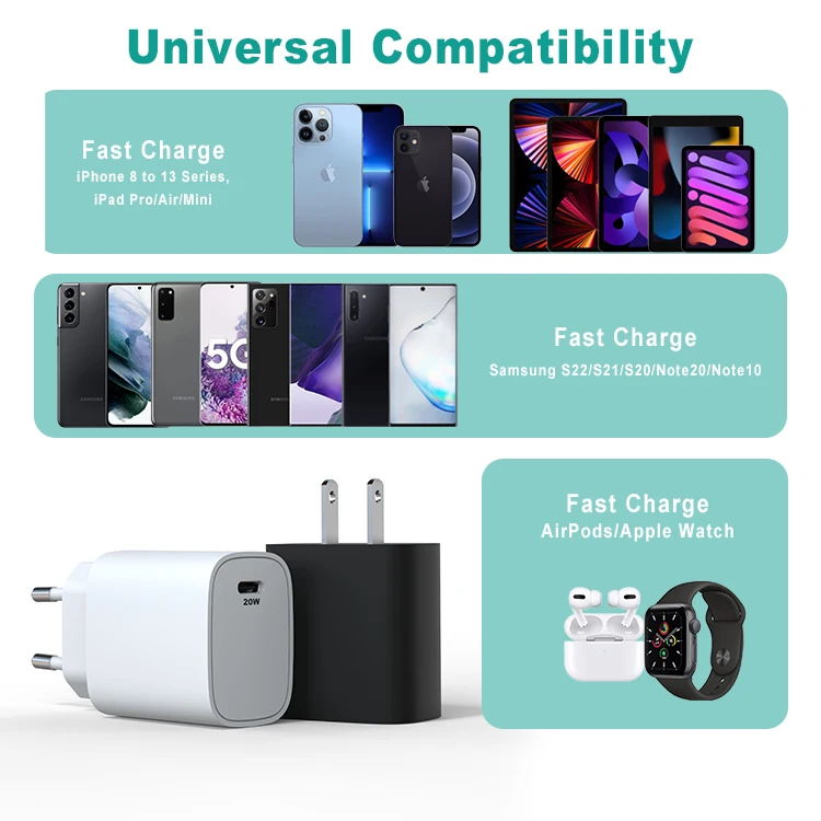 Cell Phone Android Charger Type-c Adaptive Original Excellent Pd Qc Super Fast Smartphone Charger for Samsung S10 Vivo Oppo Vooc