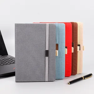 A5 Leather Hardcover Diary Notebook with Elastic Band and Custom Logo Option