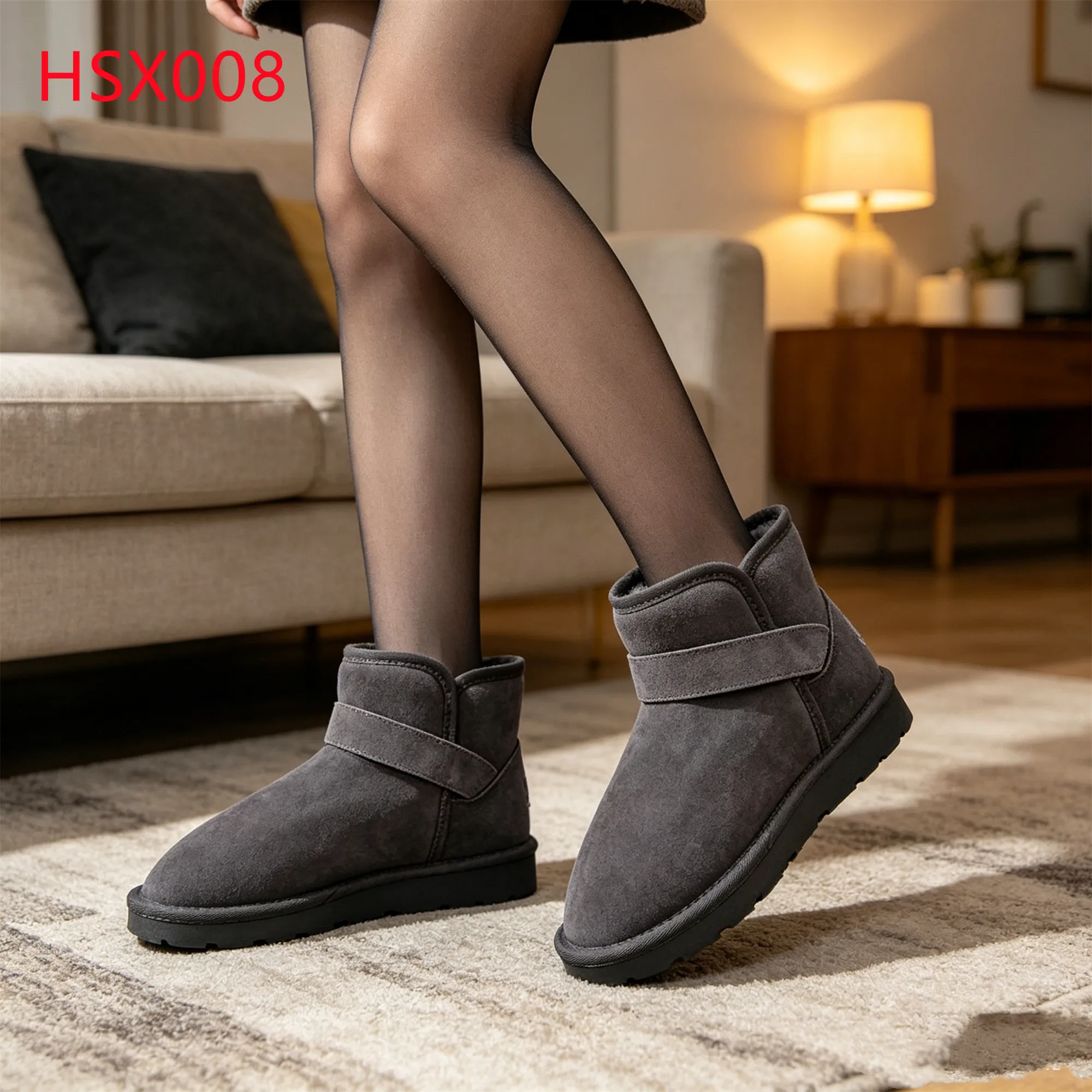 LXG,Northern Cold Region Travel Not Bulky Grey Lady Snow Boots Subzero Outdoor Deep Lug Traction Outsole Winter Boots HSX008