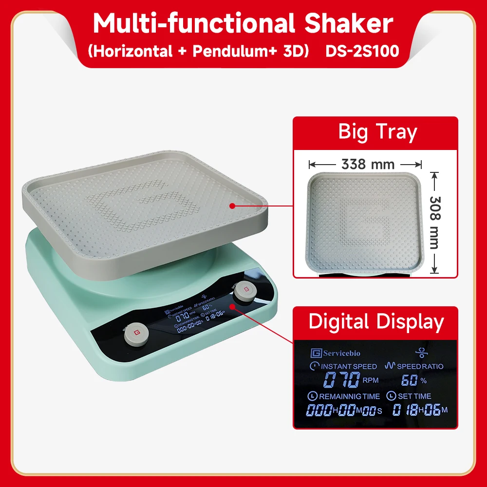 Lab Orbital Laboratory Instrument Lab Device Table Top Automatic Large Capacity Blood Bag 3D Rocking Shaker