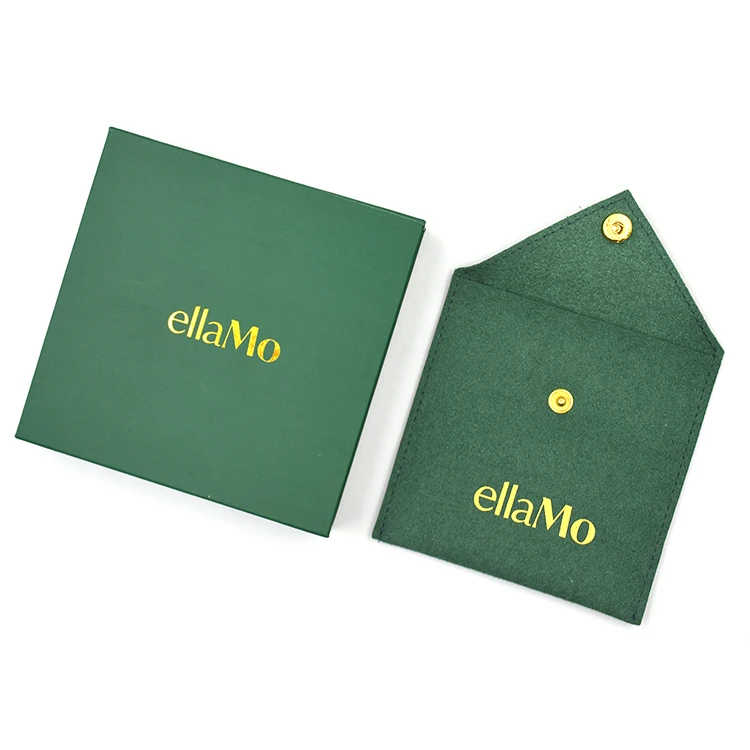 Lionwrapack Custom Logo Jewellery Packaging Boxes With Mini Velvet Bracelet Bag and Green Drawer Paper Box Set