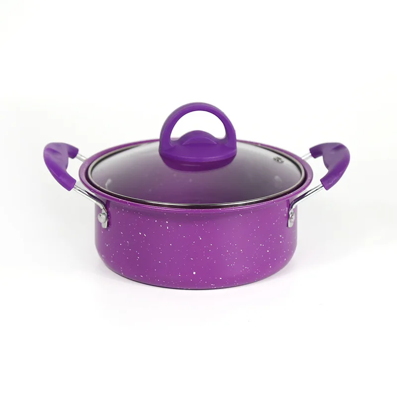 13 pieces iron material purple cookware