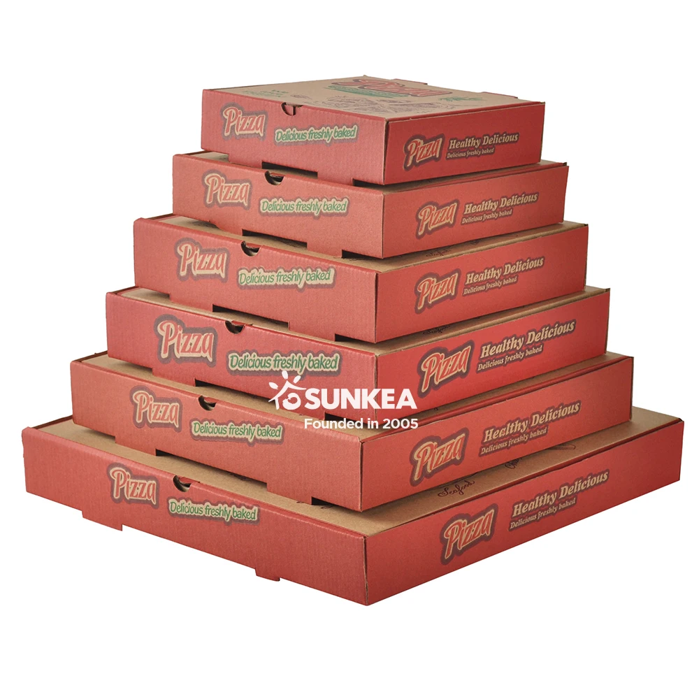 Corrugated Paper Pizza Box Custom Logo Biodegradable Cardboard Takeaway Pizza Box