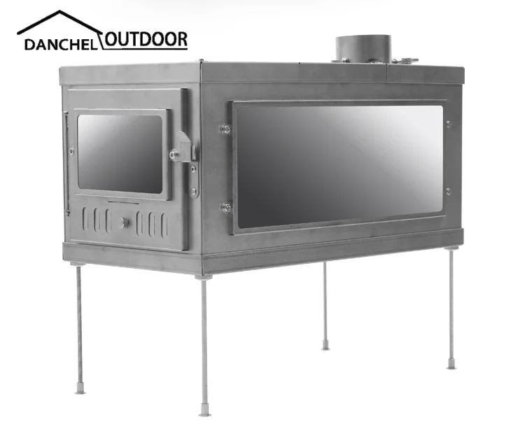Danchel Outdoor Insert Wood Fire Stove With 2m Smoke Pipe And Two Side