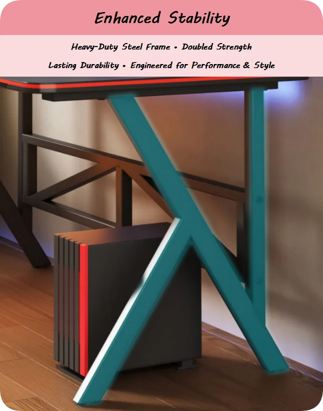Merry Customizable Ergonomic Durable Steel Gaming Computer Desk Eco-Friendly Design Easy Assembly for Bedroom Office Use manufacture