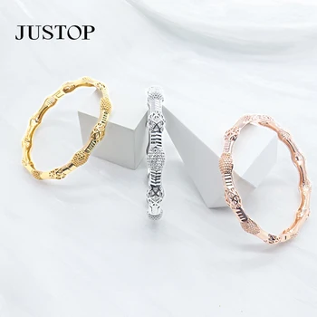 High End Rose Gold Bracelet Vintage Crystal Rhinestone Geometric Rhombic Brass Gold Plated Bangles For Women Jewelry