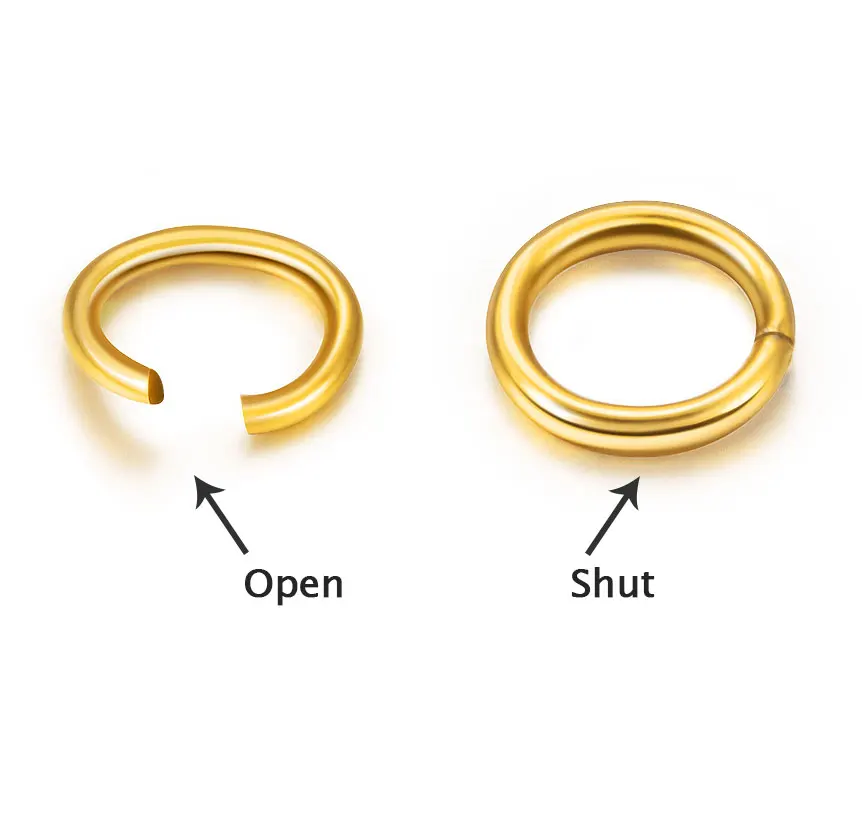 304 Stainless Steel Open Jump Rings 14k Gold Plated Rose Gold Open Ring
