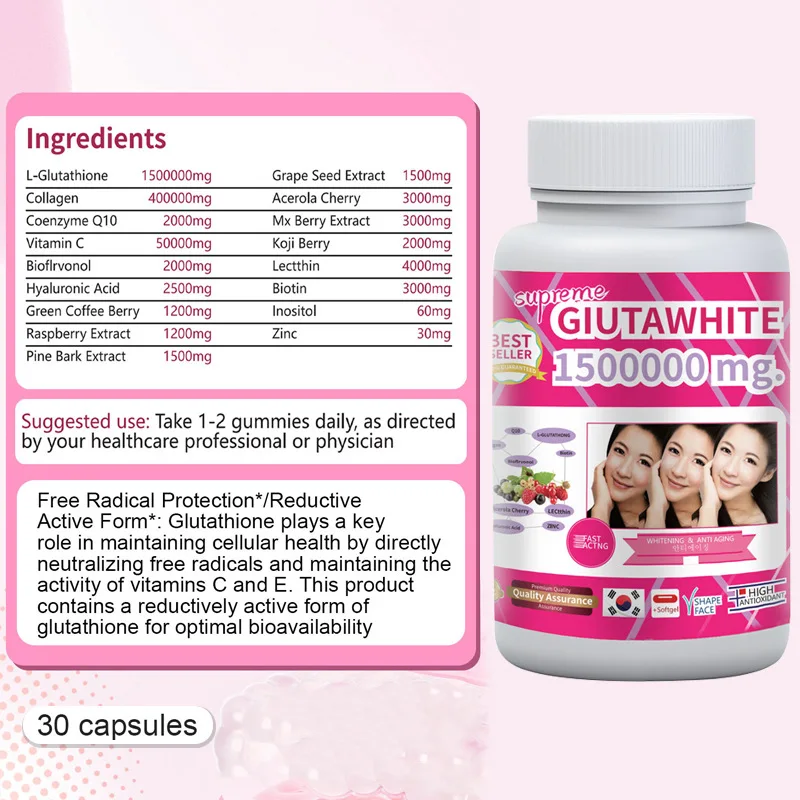 Fast Whitening Liposome L-Glutathione Softgels for Adult Beauty Vitamin Supplements for Skin Collagen Healthcare Supplements Fast Whitening Liposome L-Glutathione Softgels for Adult Beauty Vitamin Supplements for Skin Collagen Healthcare Supplements
