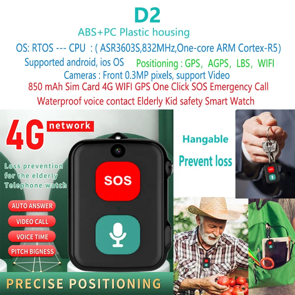 Autism Patients Smartwatch SOS Call Tracking App Control GeoFence Function Warning Device GPS Tracker Smart Bracelet Watch