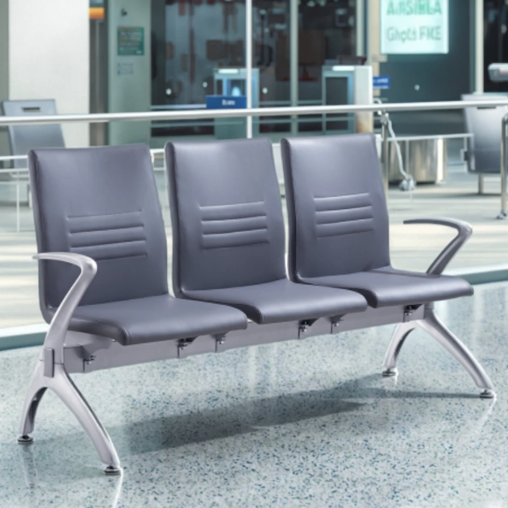 Modern Commercial Cold Steel Frame Chair with Detachable Anti-Slip Feet for Public Spaces 4