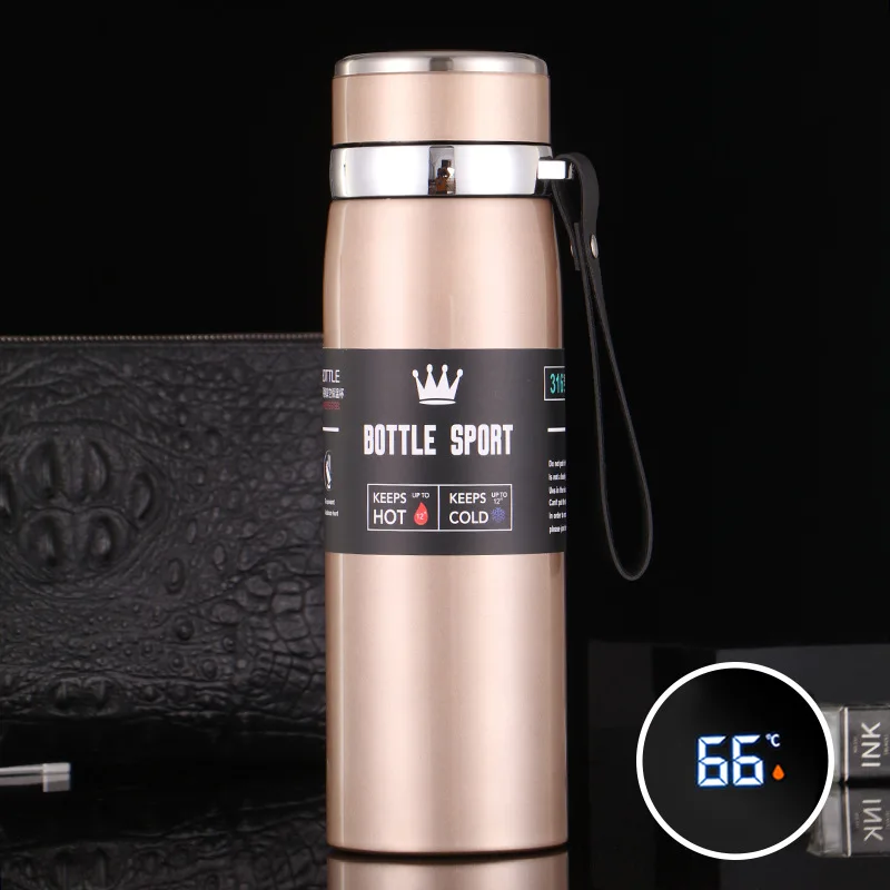 800ML 1000ML Stainless Steel Thermal Water Bottle LED Temperature