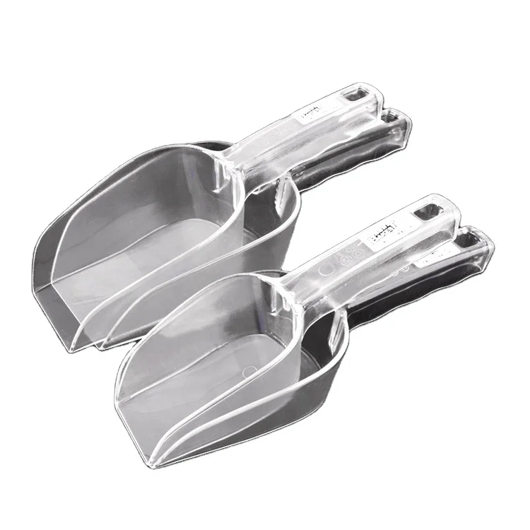 New Food Grade Plastic Transparent Flour Scoop PC Material Square Ice Flour Grain Shovel
