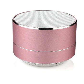 2023 Amazon Promotion Gift Aluminium Alloy A10 Mini Wireless Radio portable stereo Round LED Wireless Speaker