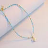 GN0714-1 Collana con pendente barocco turchese