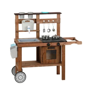 KENMA Wooden Play Kitchen Set for Kids Toddlers Toy Kitchen Gift for Boys Girls Age 3+