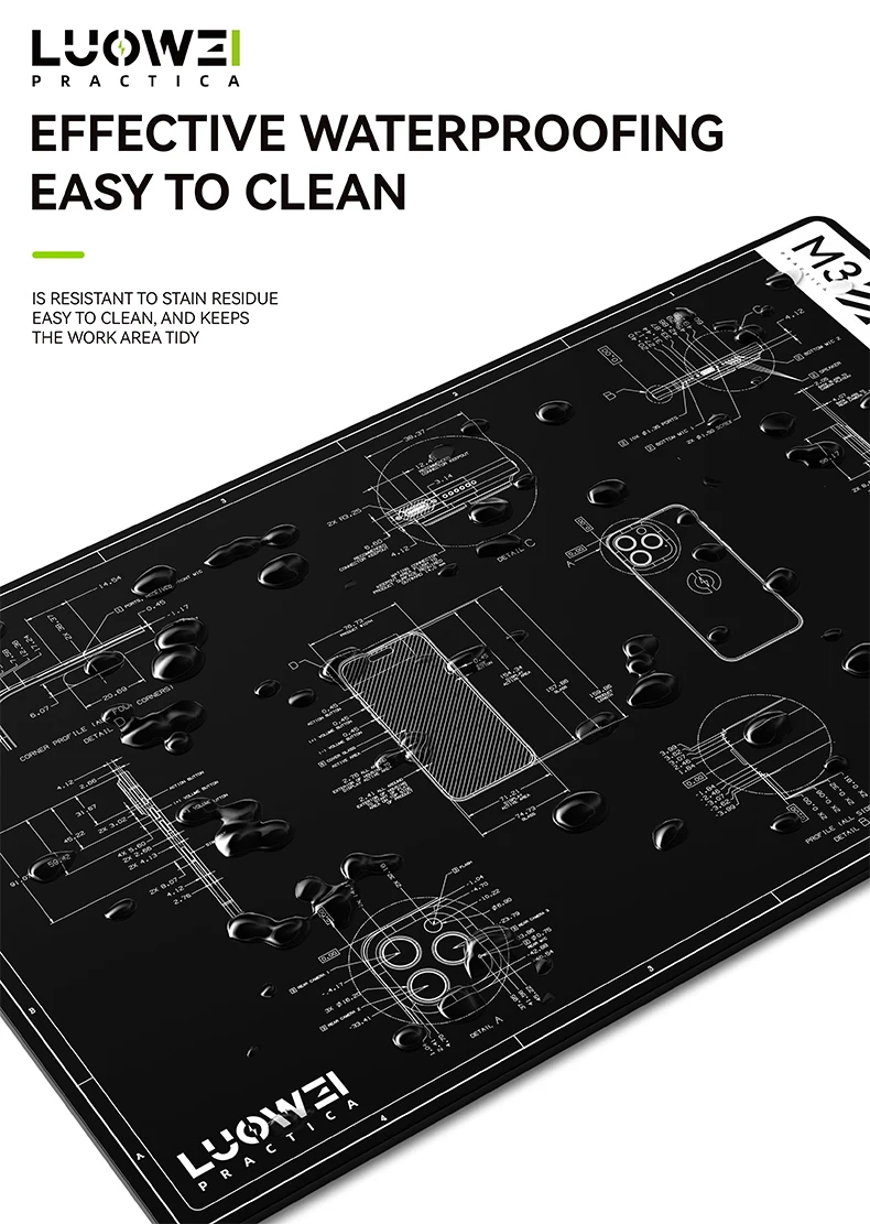 LW-M3 27Inch Bend-Free Heat Resistant Repair Mat Waterproof Dirt-Resistant Insulation Pad for Phone Soldering Work