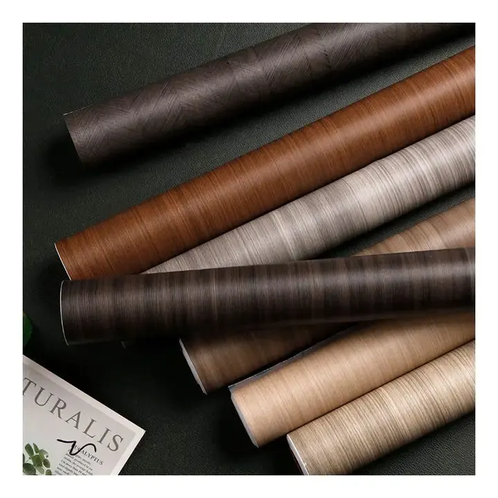 ПВХ дешевые обои древесная пленка самоклеящаяся гладкая поверхность декоративная мебельная