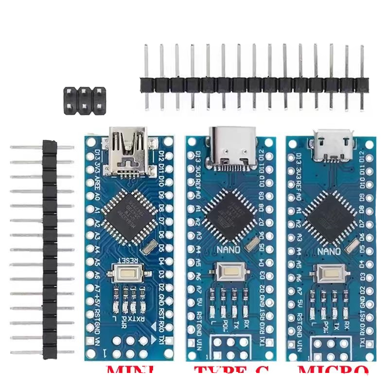 CH340G Nano V3.0 Mini Development Board ATmega328 Controller with Type-C Micro USB & Nano 3.0 Interfaces