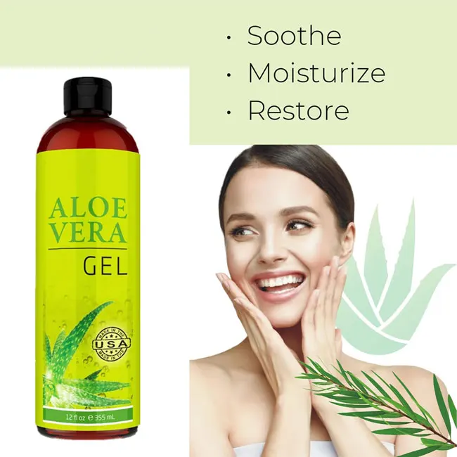 Private Label Pure Natural Organic Vegan Face Care Soothing Sunburn Relief  Aloe Vera Gel