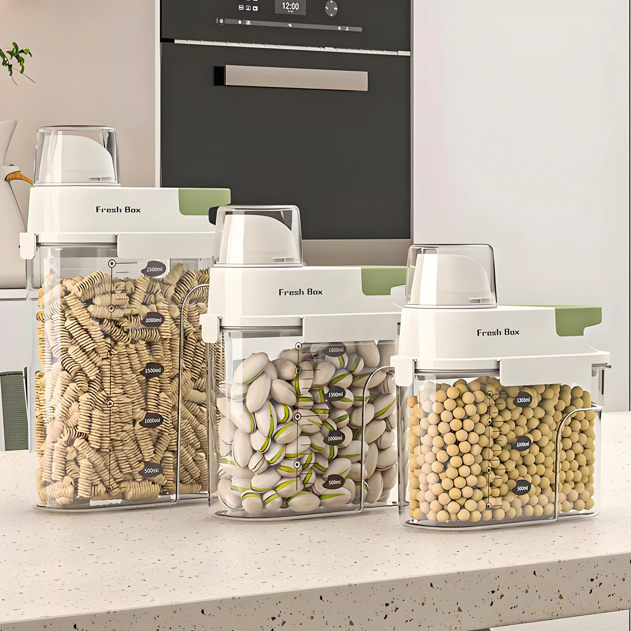New Products Clear Plastic Rice Cereal Grain Storage Containers Set With Lids Airtight for Food Storage