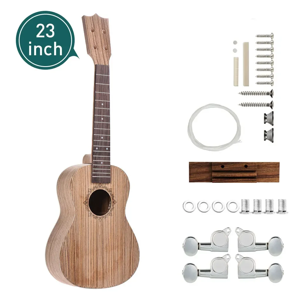 23'' 26'' Ukulele DIY Kit - Zebrawood Body, Rosewood Fingerboard