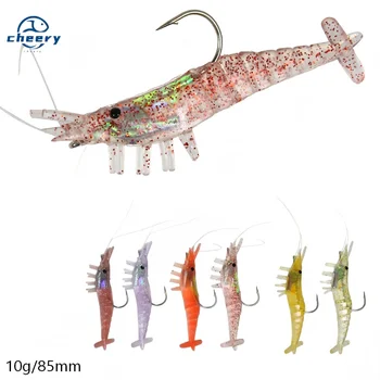 3pcs Luya Soft Lures10g/8.5cm Silicone Simulation Shrimp and Worm with Hook Soft Shrimp Lures – Soft Lure – view 2