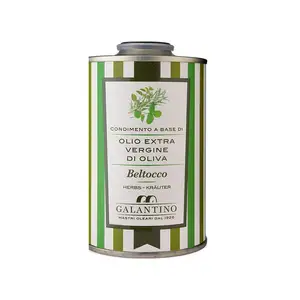 Beltocco 12 Extra Virgin Olive Oil Cans 250 ml Boxes with Aromatic Herbs Premium Quality Vegetable Oil