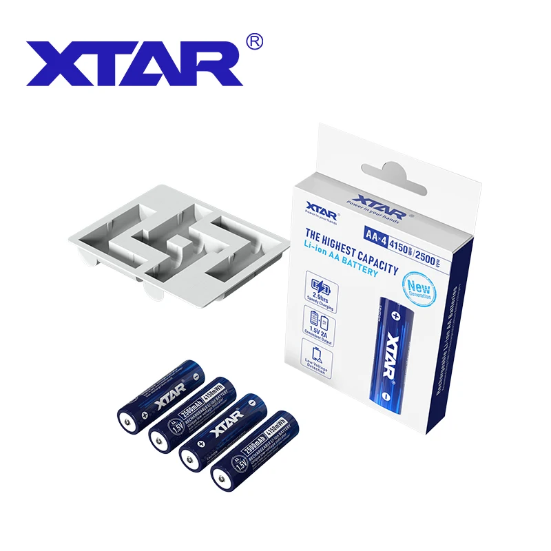 XTAR EU CE ROHS Certificated 4150mWh 1.5V Li-ion AA Rechargeable Battery for Sound Locations Wireless Microphones