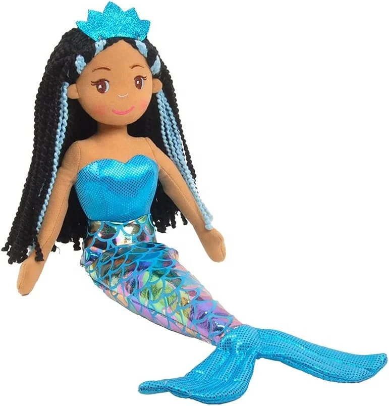 Bambola di peluche personalizzata Aria sirena peluche peluche blu 18  