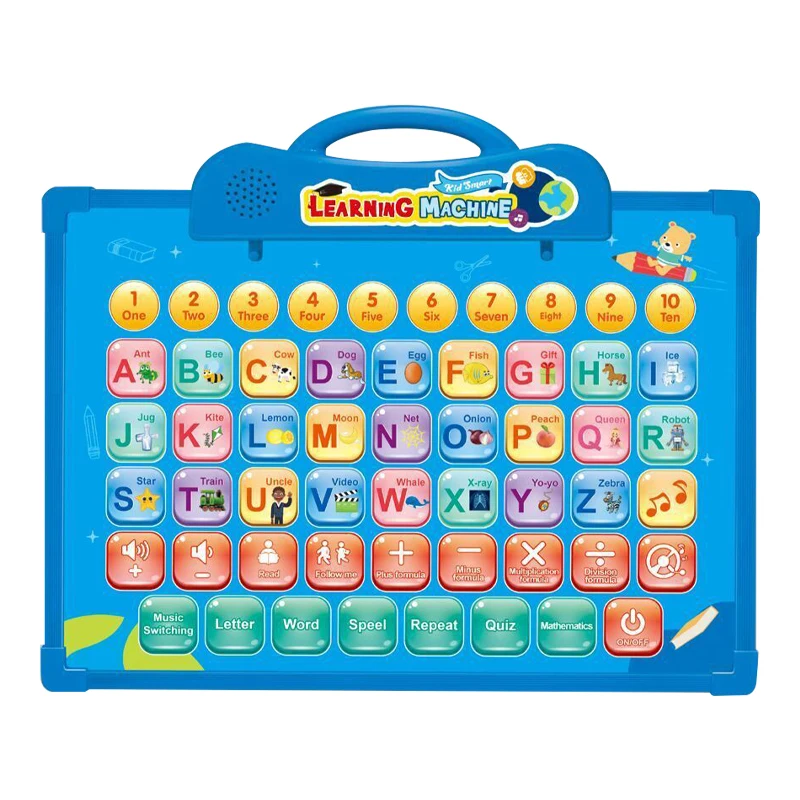 Kids Tablet Learning Pad Toddler Tablet with ABC Word Song Music Number Electronic Interactive Toy for Educational Preschool