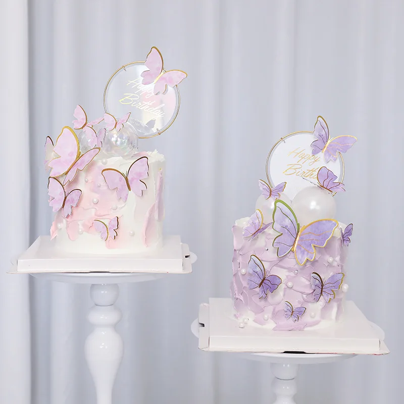 Keboyoe 40 Stück Schmetterlinge Tortendeko Cupcake Topper Schmetterling