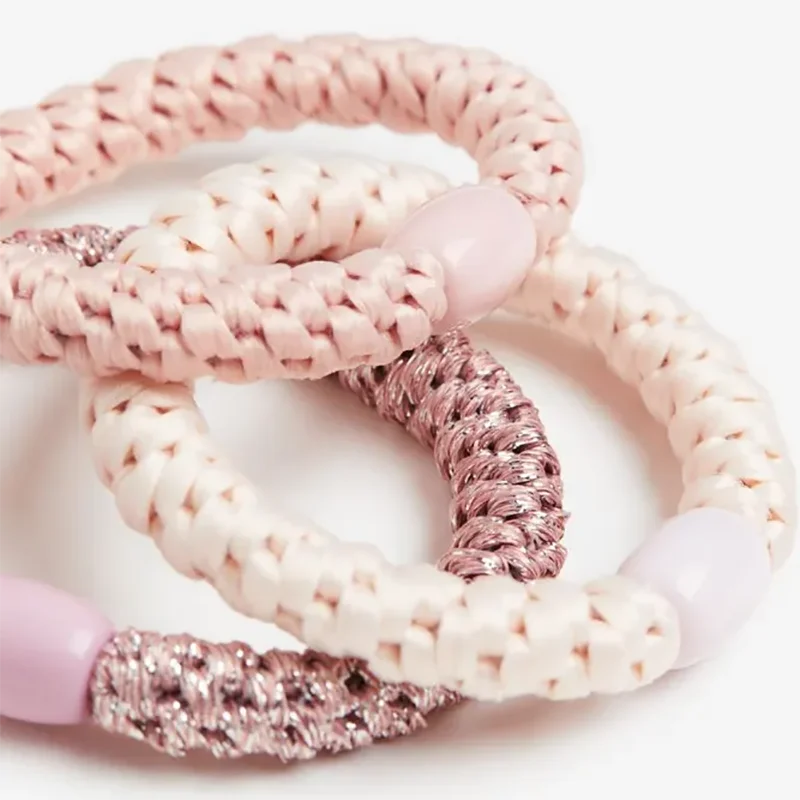 Mesh Widened Thickened Woven High Elastic Tie Colored Nylon Bands Hair Ties