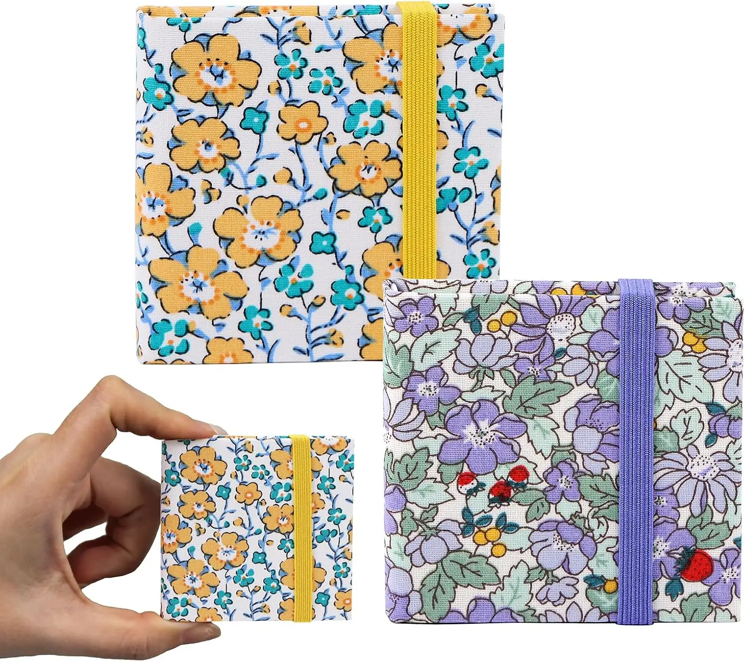 Mini Size Watercolor Sketchbook 2.4x2.4 Inch Portable Square Fabric Cover Hardcover Sketch Notebook