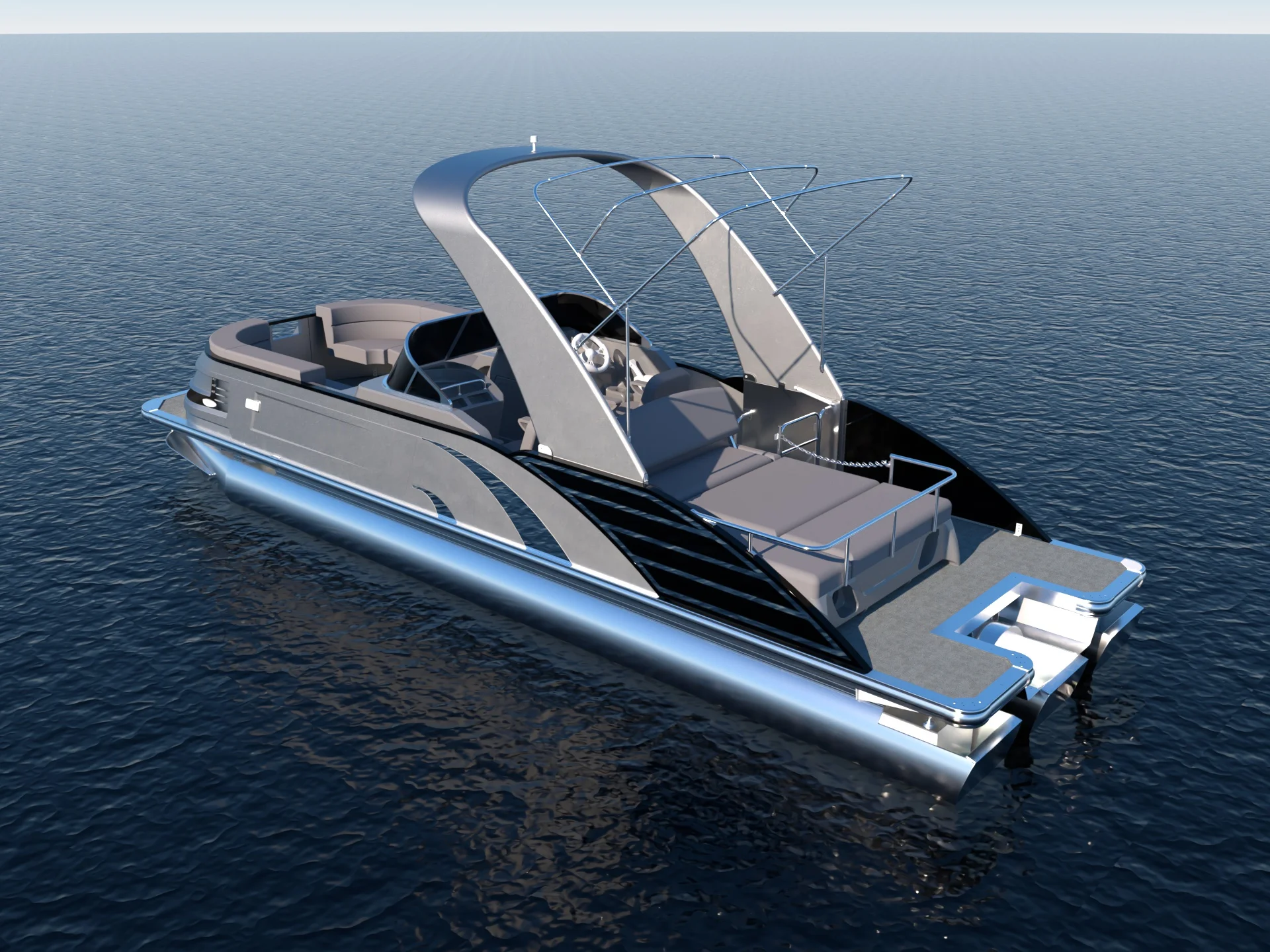 2023 Best Selling Luxury Tritoon Fiberglass Fishing Saltwater Pontoon Boat With Ce Quality Buy