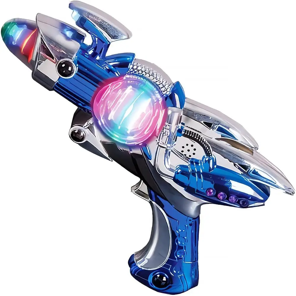 Супер светодиодный световой шар Космический шумоподавитель игрушечный пистолет с забавными космическими звуками