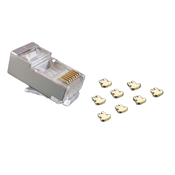 8P8C Ethernet Pass Through Plug RJ45 Connector UTP Gold plated FTP Cat6 Connectors