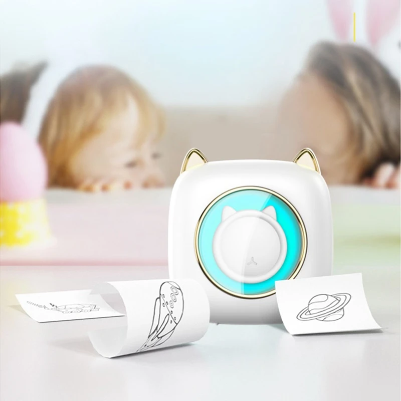 C23 Mini Pocket Thermal Label Printer Smart Portable Photo Printer with RGB Light